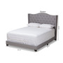 Grey Fabric Upholstered Queen Size Bed Alesha-Grey-Queen By Baxton Studio