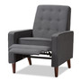 Grey Fabric Upholstered Lounge Chair 1705-Gray By Baxton Studio