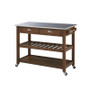 "98521" Sonoma Kitchen Cart With Stainless Steel Top - Chestnut Wire-Brush