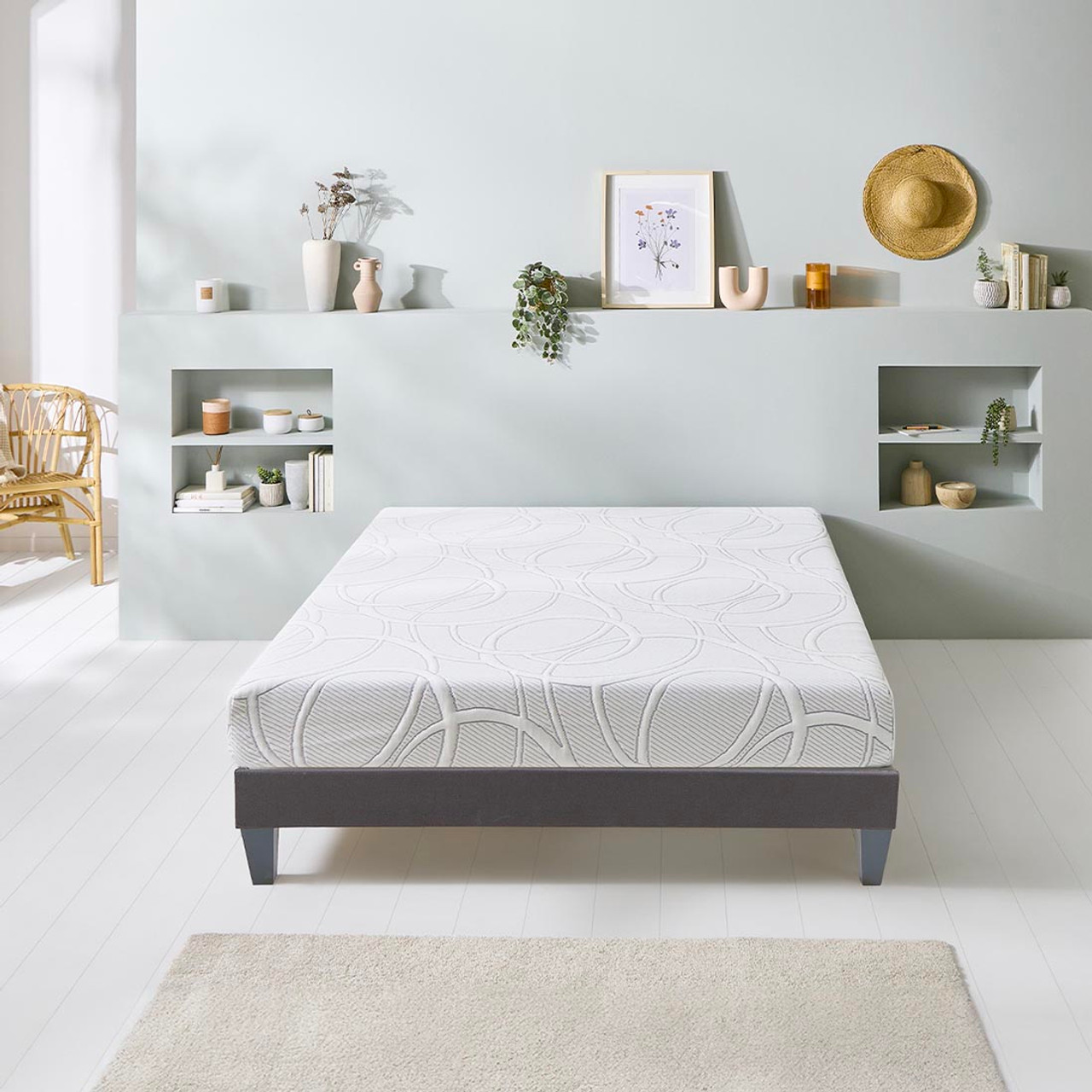 Ensemble Matelas Mémoire de forme EUPRAXIE avec sommier