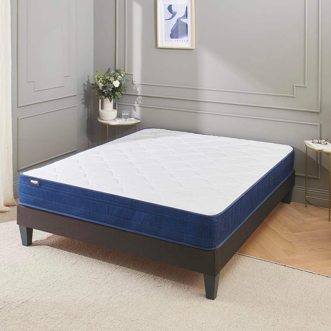 Ensemble Matelas Ressorts ensachés QUINCONCES avec sommier