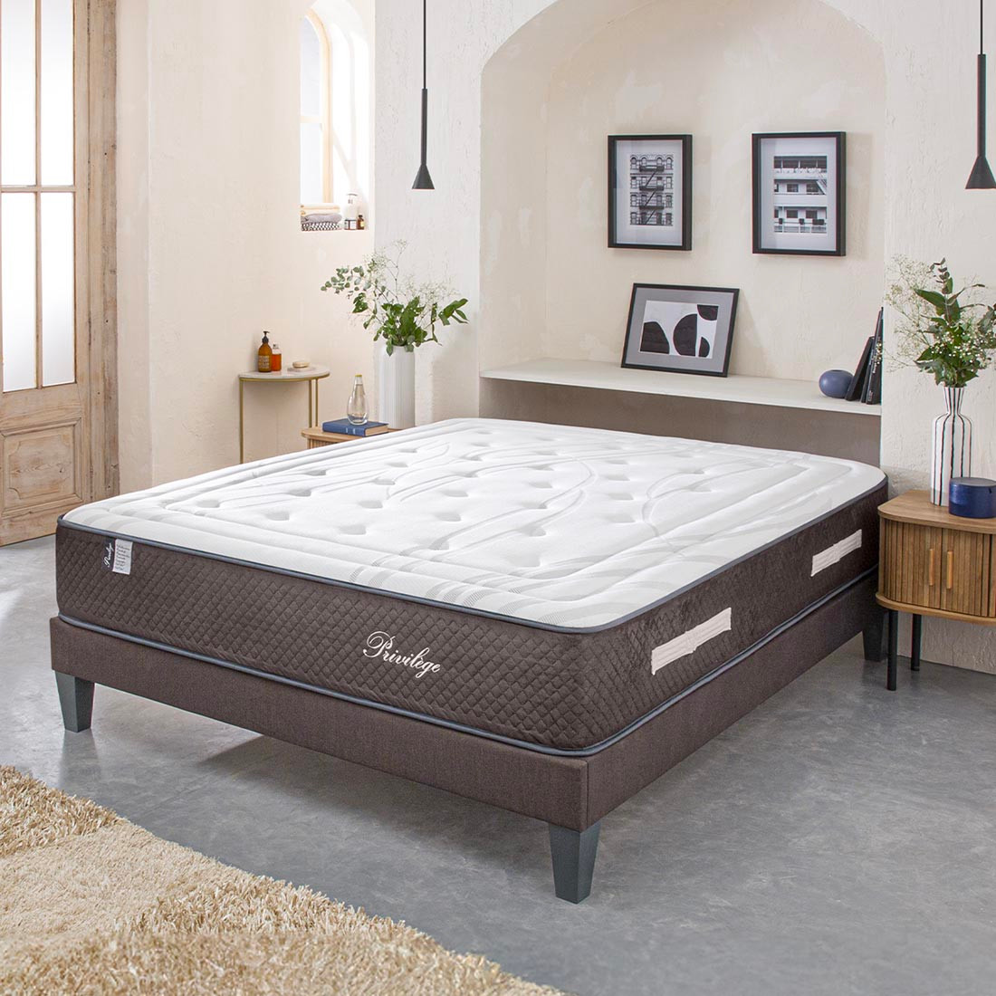 Ensemble Matelas Ressorts ensachés PRIVILEGE avec sommier