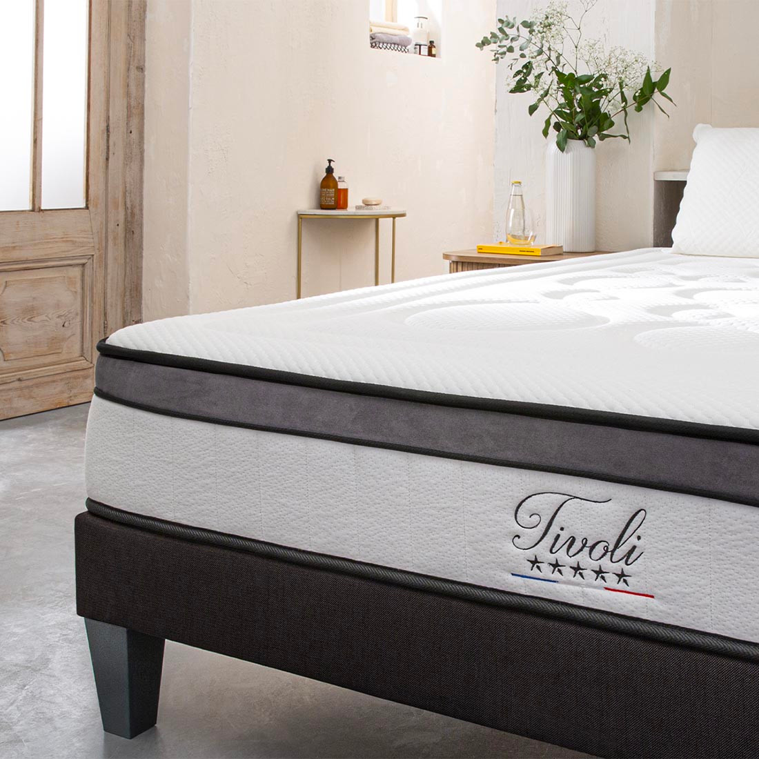 Ensemble Matelas Mémoire de forme TIVOLI avec sommier