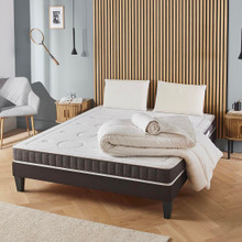 Prêt-à-dormir INTUITION avec Sommier, Couette, Oreillers et Protège-matelas 
