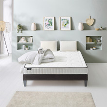 Prêt-à-dormir CRISTAL avec Sommier, Couette, Oreillers et Protège-matelas 