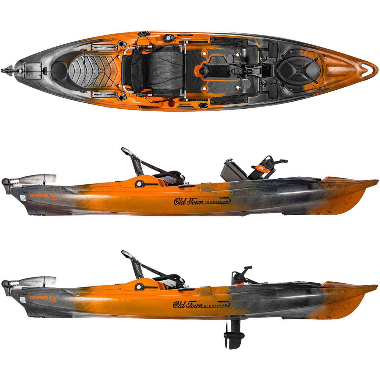 Old Town Sportsman Bigwater PDL 132 Fishing Pedal Kayak