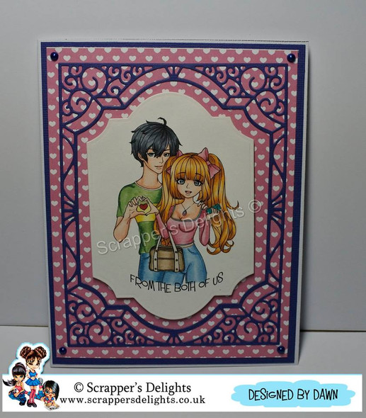 A Fun Anime couples card.
Digital Download
2 Design
1 Sentiments
8 Digital Stamps
JPG & PNG formats
300 dpi
© 2009 Stampers Delights - Designs by Janice Cullen