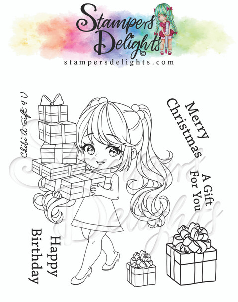 Chibi A Gift 4 U Limited Addition Clear Stamps 4X4"