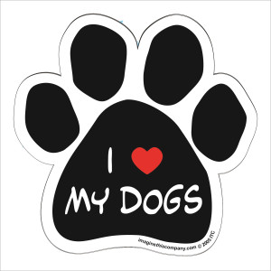 I Love My Dogs - Paw Print Magnet I Love My Dogs - Paw Print Magnet