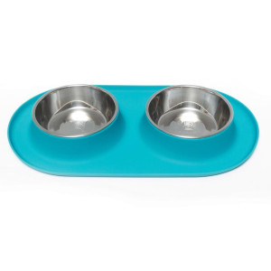 Double Silicone Feeder with Stainless Bowls - Blue LG
EAch bowl holds 3 cups