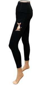 High-Rise Leggings with Pockets - Tan Chihuahua High-Rise Leggings with Pockets - Tan Chihuahua