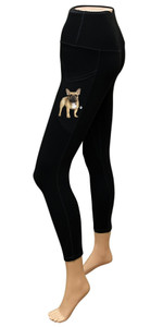 High-Rise Leggings with Pockets - Tan French Bulldog (Frenchie) High-Rise Leggings with Pockets - Tan French Bulldog (Frenchie)