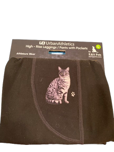Gray Tabby Cat High Rise leggings, with 3 pockets-one inside waistband. Gray Tabby Cat High Rise leggings, with 3 pockets-one inside waistband.