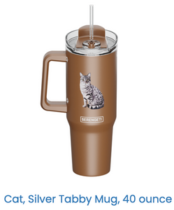 Silver Tabby Serengeti 40oz Mug/Tumbler w/straw and straw Silver Tabby Serengeti 40oz Mug/Tumbler w/straw and straw