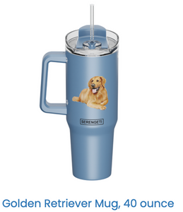 Golden Retriever 40oz Mug/Tumbler w/handle and straw