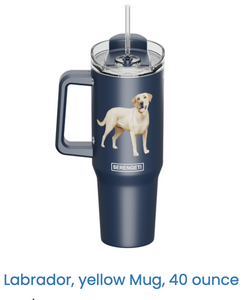 Lab Yellow 40oz Mug/Tumbler w/handle and straw Lab Yellow 40oz Mug/Tumbler w/handle and straw
