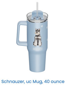 Schnauzer 40oz Mug/Tumbler w/handle and straw