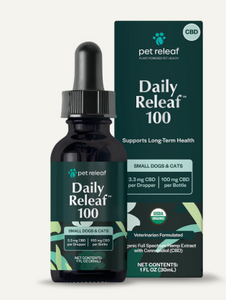 Keep your pet healthy and active with our USDA Organic Daily Releaf CBD Oil. This all-in-one formula supports mobility, promotes calmness, aids digestion, and soothes sensitive skin—perfect for general wellness and longevity. Designed for pets with chronic health issues, our easy-to-use oil makes daily care simple. Start with our recommended usage based on pet weight and increase as needed. Administer outside of mealtimes. 