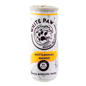 Muttlennial Mango
White Paw Hound Seltzer. Measures 7" x 4" x 2.5"
 Muttlennial Mango
White Paw Hound Seltzer. Measures 7" x 4" x 2.5"