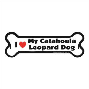 I Heart My Catahoula Leopard Dog Bone Magnet I Heart My Catahoula Leopard Dog Bone Magnet