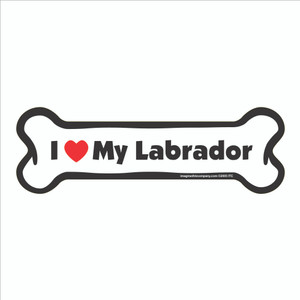 I Heart My Labrador Bone Magnet
