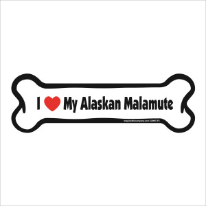 I Heart My Alaskan Malamute Bone Magnet