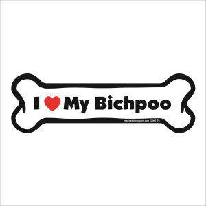 I Heart My Bichpoo Bone Magnet