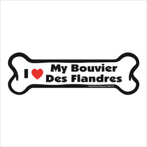 I Heart My Bouvier Des Flandres Bone Magnet I Heart My Bouvier Des Flandres Bone Magnet
