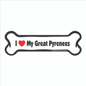 I Heart My Great Pyrenees Bone Magnet I Heart My Great Pyrenees Bone Magnet