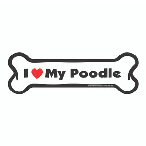 I Heart My Poodle Bone Magnet