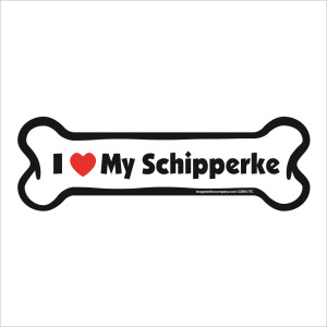I Heart My Schipperke Bone Magnet I Heart My Schipperke Bone Magnet