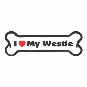 I Heart My Westie Bone Magnet