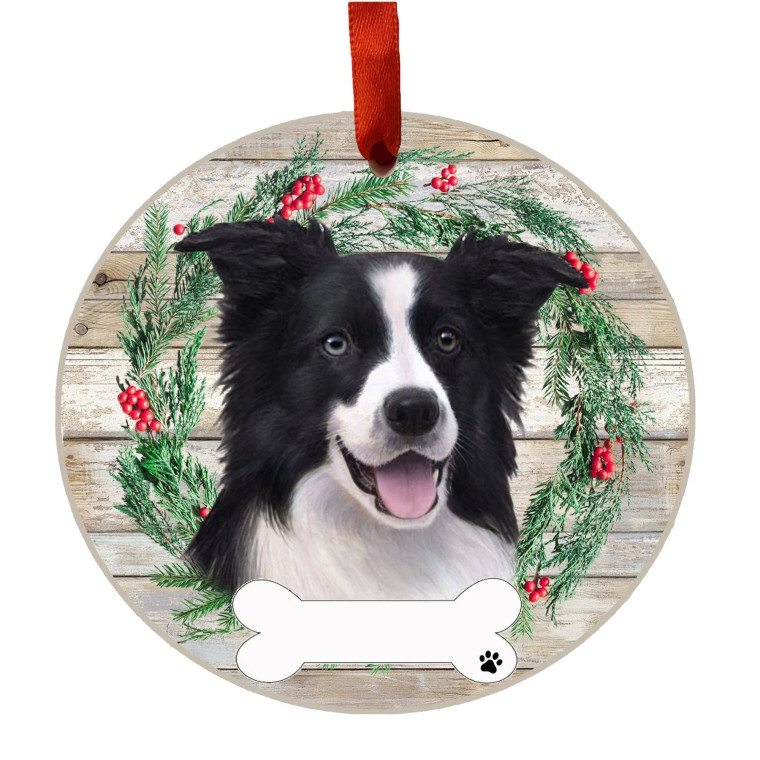 Border Collie Ceramic Ornament