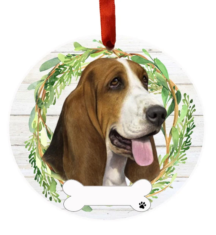 Basset Hound Ceramic Ornament