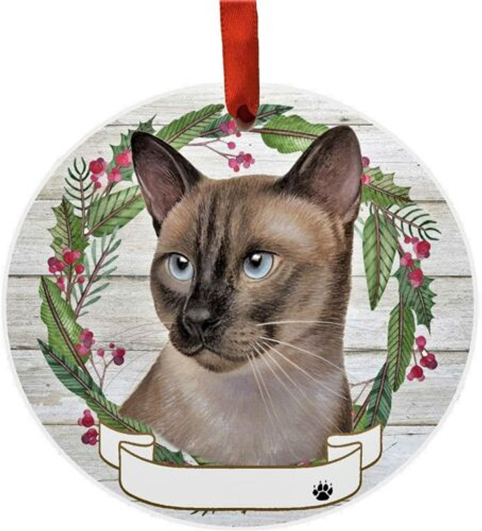 Siamese Cat Ceramic Ornament