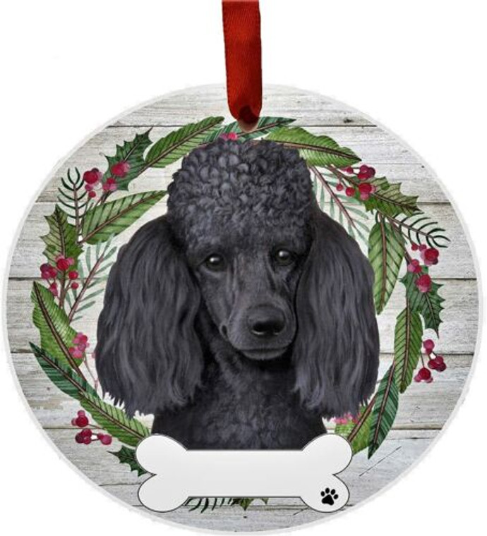 Black Poodle Ceramic Ornament