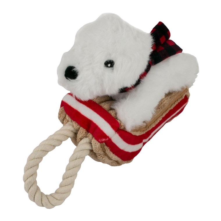 Polar Bear Sled Tug Red Toy

