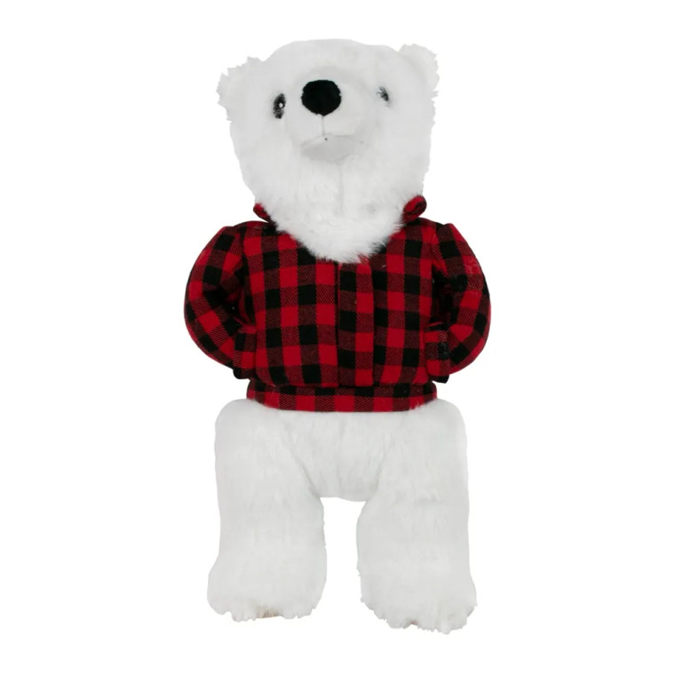 Polar Bear with Jacket Plush Dog Toy

 