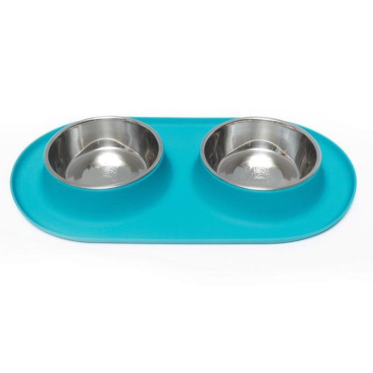 Double Silicone Feeder with Stainless Bowls - Blue LG
EAch bowl holds 3 cups
