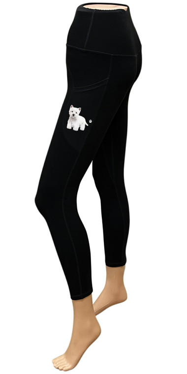High-Rise Leggings with Pockets - West Highland Terrier (Westie)