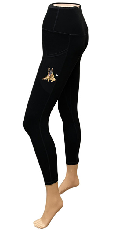 High-Rise Leggings with Pockets - German Shepherd (GSD)