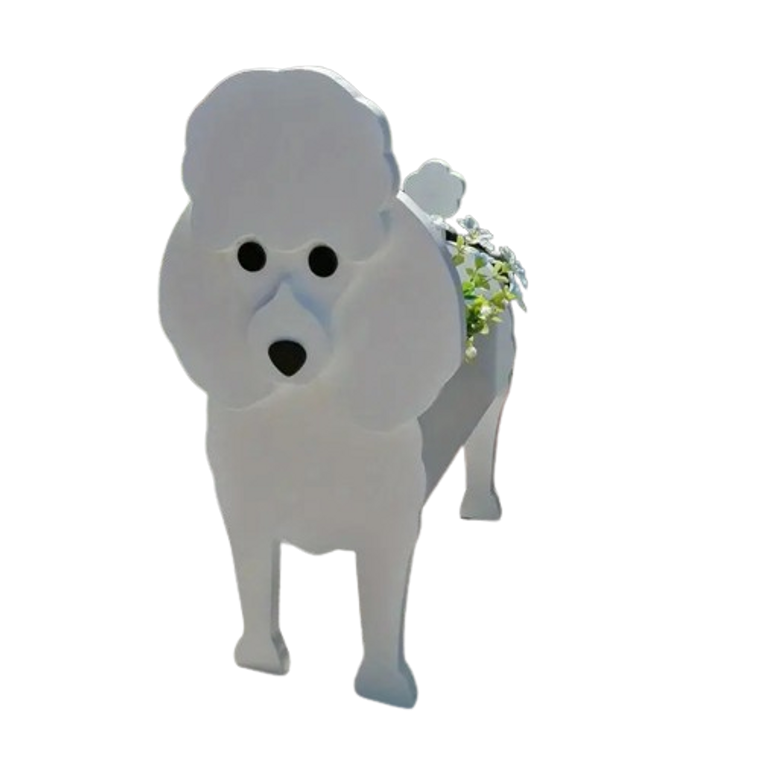 Poodle Planter - White