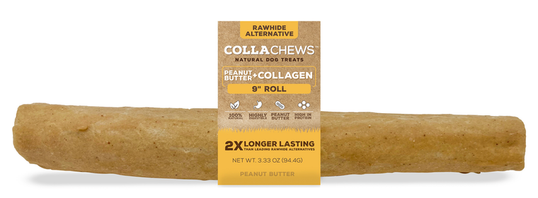 Peanut Butter flavored Collagen Chew-9" of long lasting fun!
