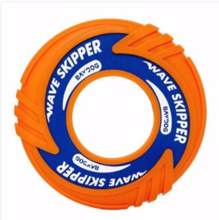 The WaveSkipper is great for playing fetch in and out of the water!  This super durable toy will provide hours of fun for you and your pup!