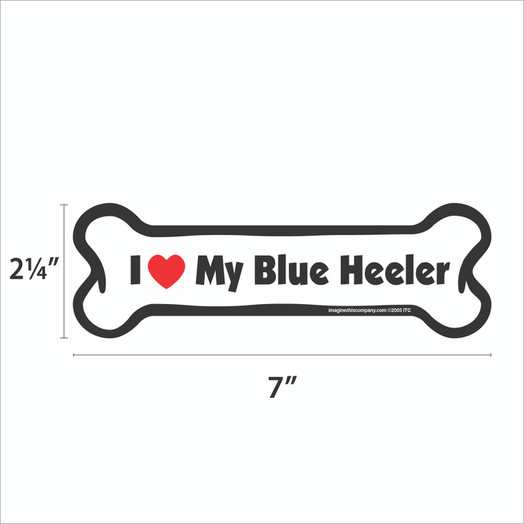 I Heart My Blue Heeler Bone Magnet