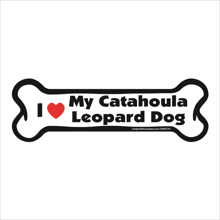 I Heart My Catahoula Leopard Dog Bone Magnet