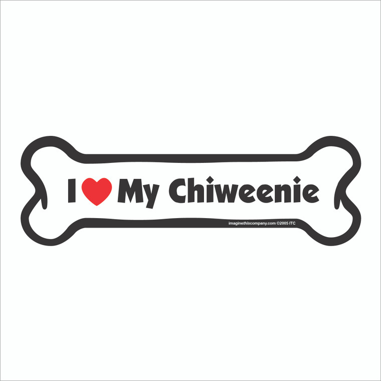 I Heart My Chiweenie Bone Magnet