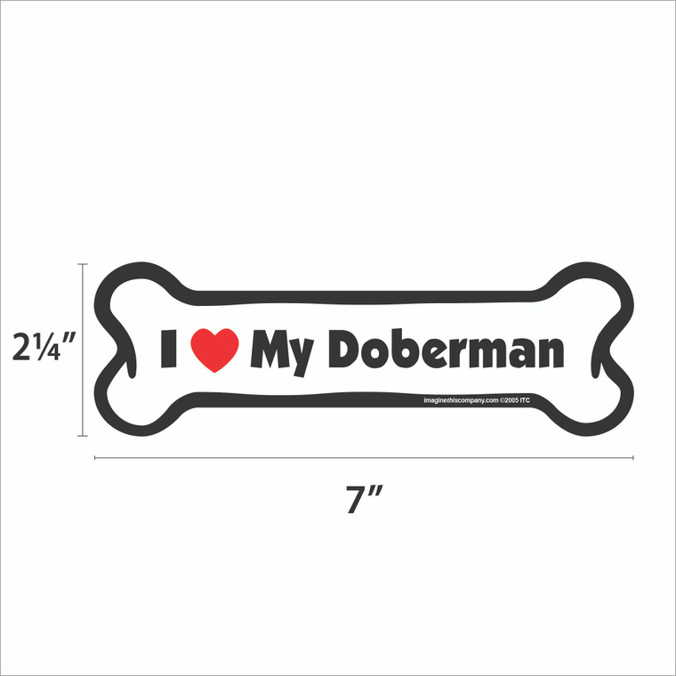 I Heart My Doberman Bone Magnet