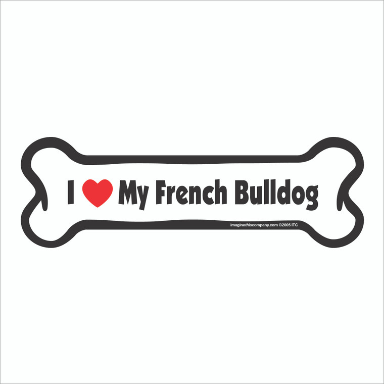 I Heart My French Bulldog Bone Magnet