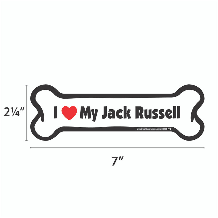 I Heart My Jack Russell Bone Magnet
